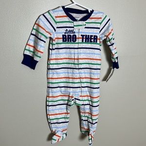 NWT Carters 6 month “little brother” zipper onesie